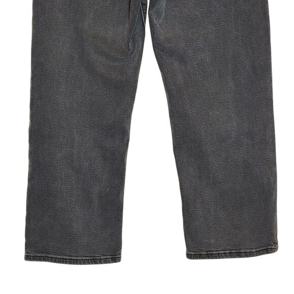 Levi's Ribcage Straight Leg Cropped Denim Jean Button Fly Ankle Gray Black 30 - Picture 11 of 16
